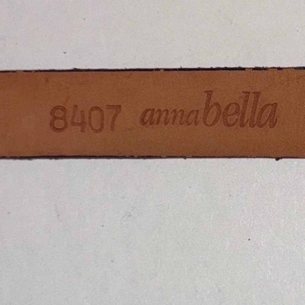 Annabella by Andrea Rose Black Leather Lizard Embossed Skinny Belt Silver 8407